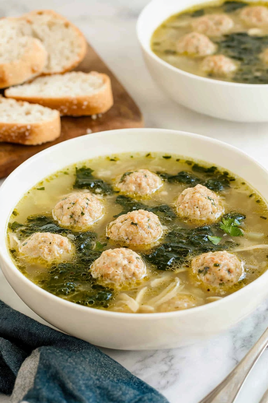Italian Chicken Meatball Soup