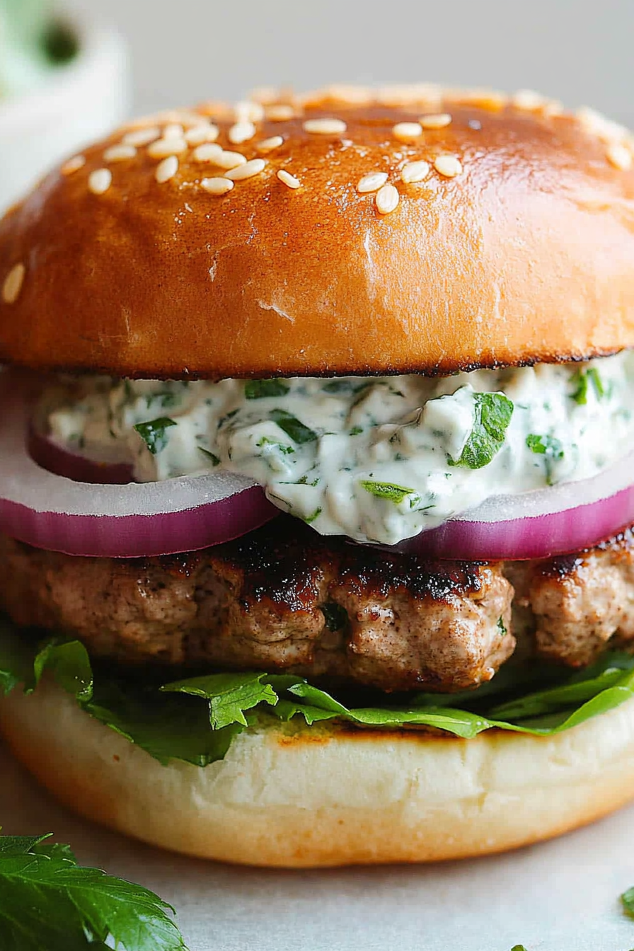 mediterranean burger tzatziki