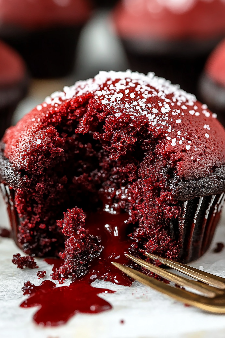 red velvet lava cupcakes