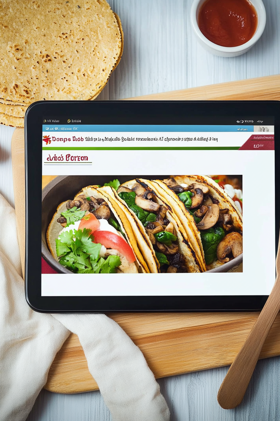 spinach mushroom tacos