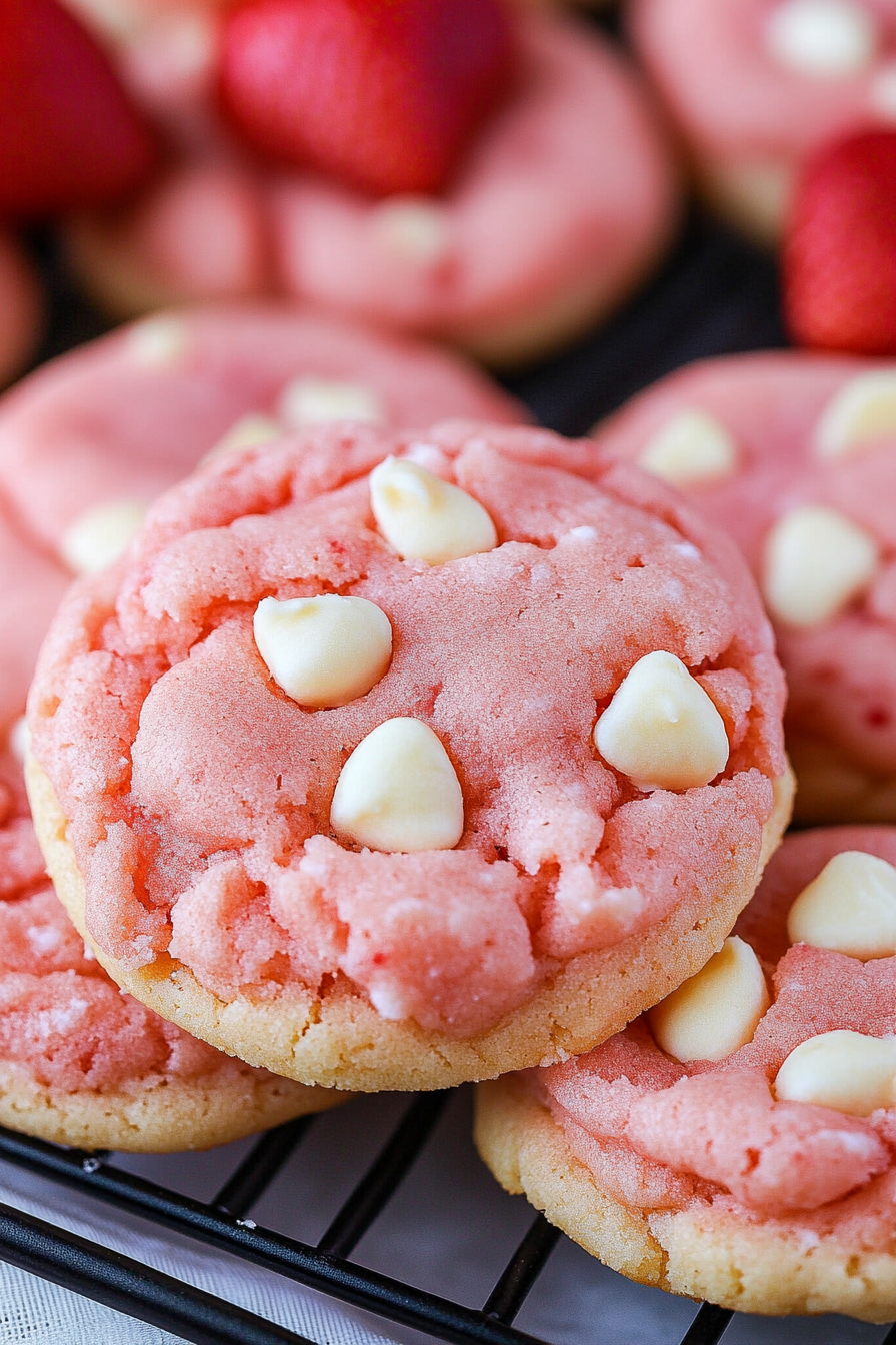 strawberry cake cookies