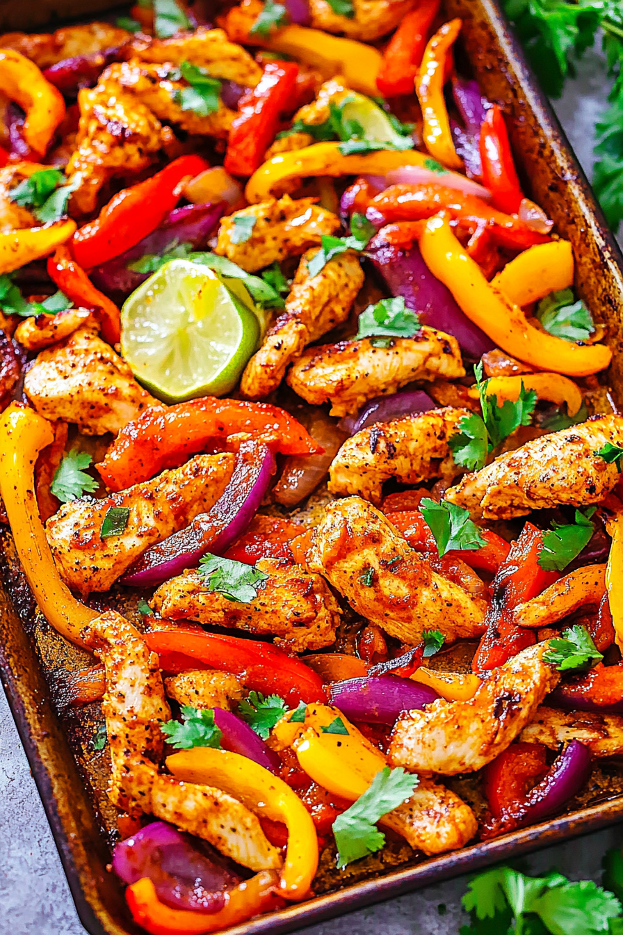 sheet pan chicken fajitas