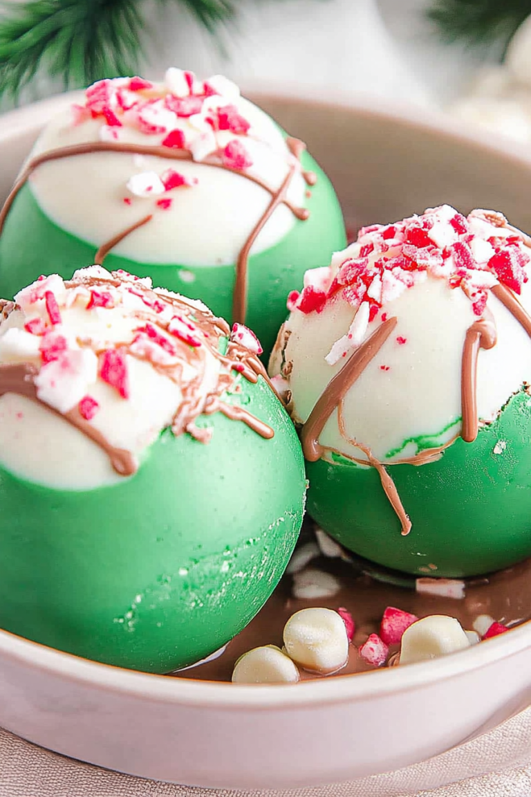 Grinch hot chocolate bombs