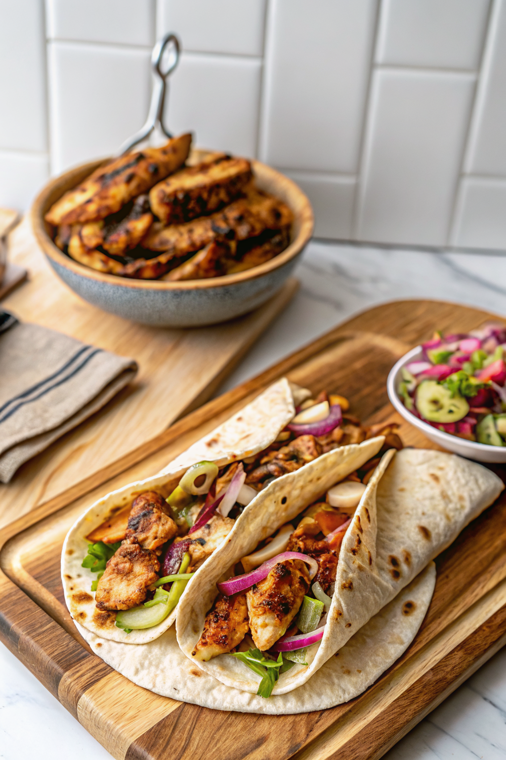 Chicken Shawarma slice on plate showing perfect texture and swirl pattern